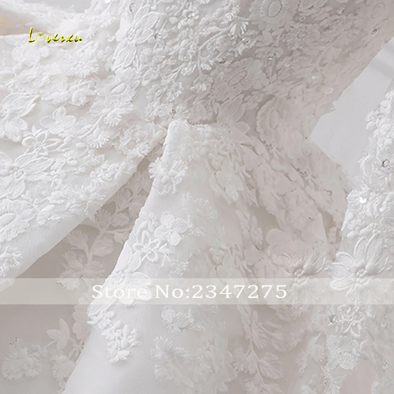 

Loverxu Vestido De Noiva Sexy V-neck Long Sleeve Ball Gown Wedding Dress 2019 Appliques Royal Train Princess Bride Gown Hot Sale