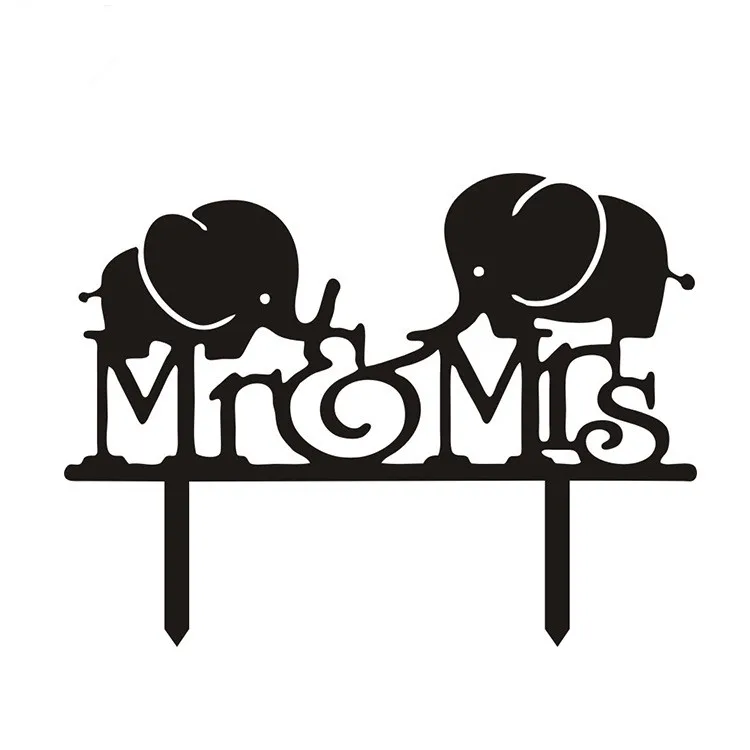 Mr& Mrs это день рождения девочки мальчика Свадебные акриловые флажки для торта Счастливого Рождества Хэллоуин торт Топпер вечерние украшения торта - Цвет: white