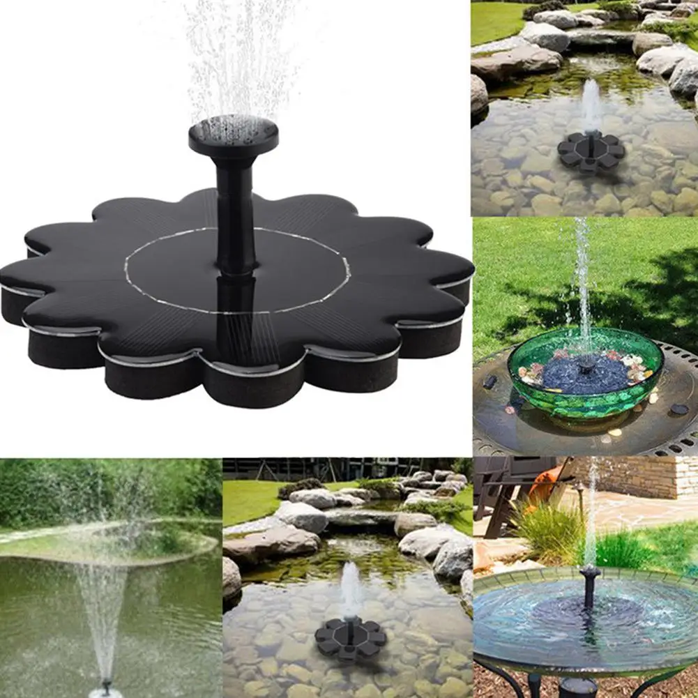 HobbyLane Garden Decoration Solar Fountain Pump for Pool ABS Flower Floating Water Fountation For The Pond