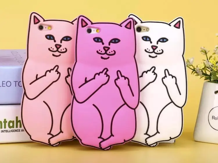 2015 новый ripndipp 3D мультфильм карманные кошка вы рок симпатичные белый корна кот