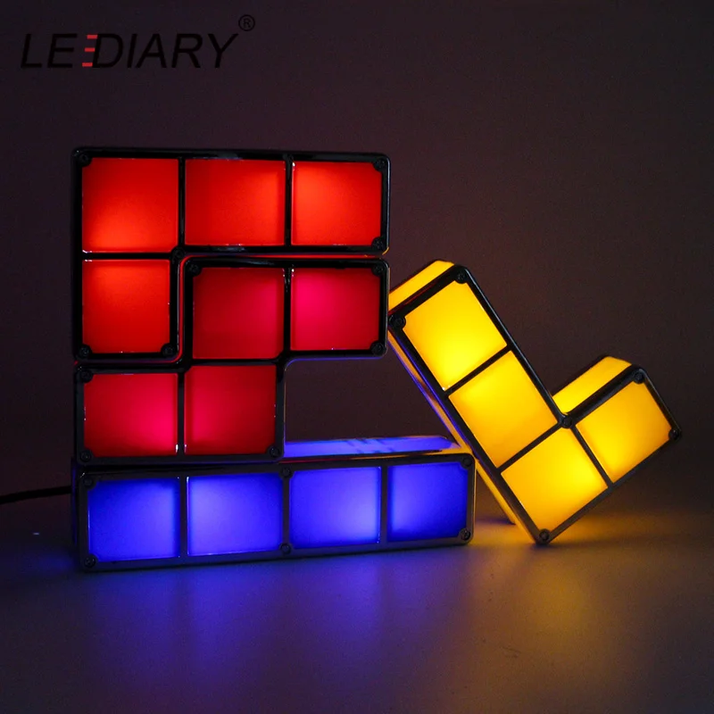 Светодиодный IARY DIY тетрис светодиодный светильник с стекируемые головоломка