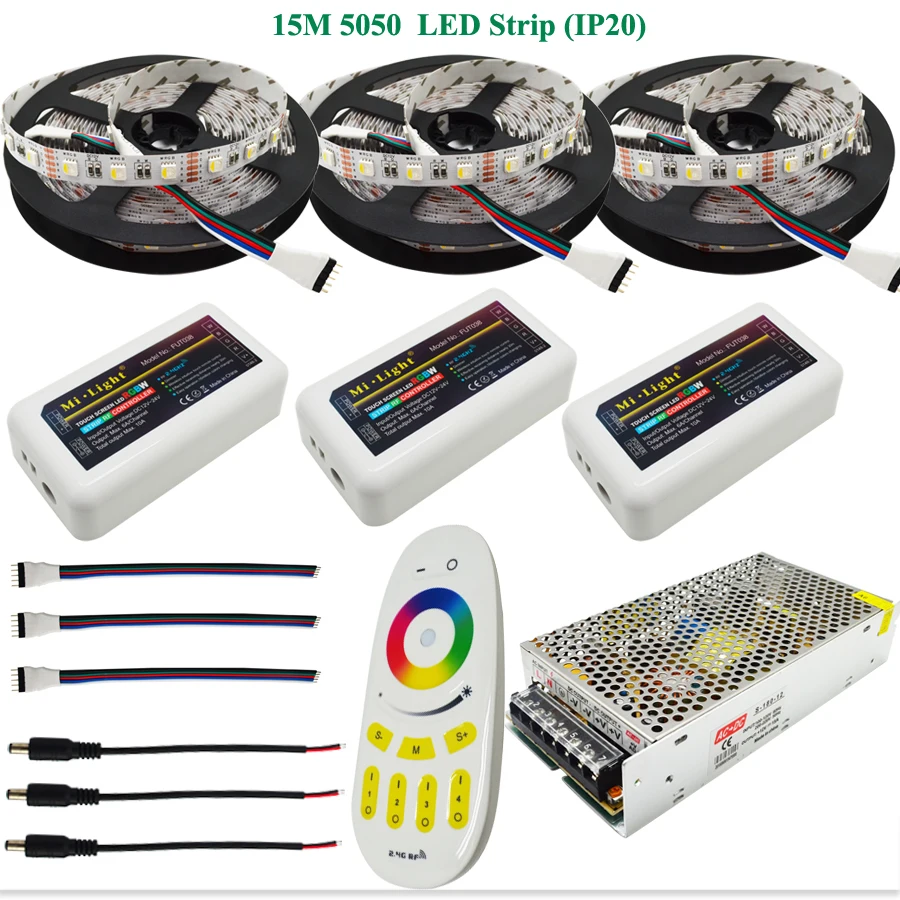 DC12V 60led/m 4 in1 Led Flexible Strip RGBW RGBWW Light 5M 10M 15M 20M 5050 SMD + 2.4G Controller Power adapter | Лампы и освещение