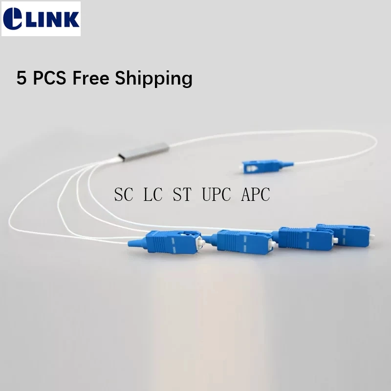 5 шт. 1*4 PLC мини сплиттер стальная труба тип SC ST LC UPC APC разъем 0 9 мм белый кабель 35 М