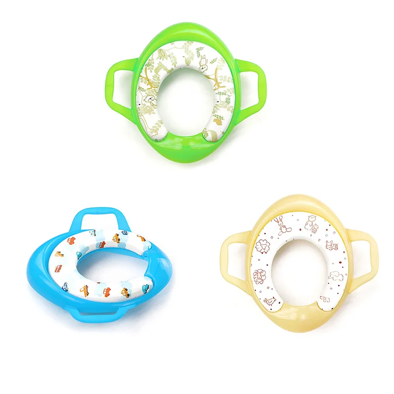 Toilet Seat With Handle Children Kids Potty Training Cover Liners Non-slip Baby Safety Soft Trainer | Мать и ребенок
