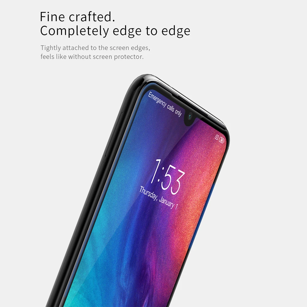 Для Xiaomi Redmi Note 7/Note 7 Pro защита экрана полностью покрывает закаленное стекло NILLKIN XD CP+ Max с закругленными краями твердость 9H 6,3''