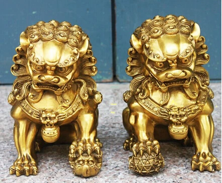 1 пара латунная Статуэтка фэн шуй для украшения дома|craft collection|craft metalcraft art |