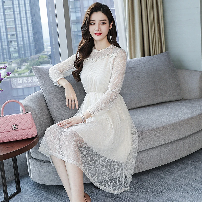 Женское платье с вырезом лодочкой розовое Повседневное длинным рукавом круглым