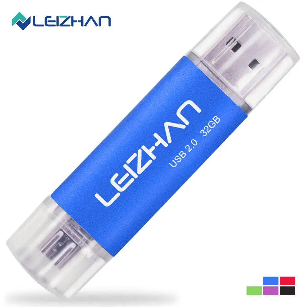 Micro-USB 2.0-Blue LEIZHAN 128 ГБ с поддержкой технологии OTG USB флэш-накопитель Micro Рамочка для фотографии для samsung Galaxy S7, S6, S5, S4 переносной usb-накопитель, объемом памяти 64 Гб флэш-накопитель 32 Гб оперативной памяти, 16 Гб встроенной памяти, 8 ГБ 4 ГБ - Цвет: Micro-USB 2.0-Blue