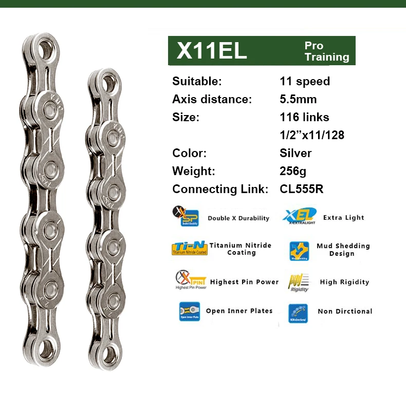 KMC MTB цепь для дорожного велосипеда X8 X9 X9sl X10 X10sl X11SL для детей 8, 9, 10, 11, S Скорость 116L серебряная с золотом цепь светильник гоночные велосипедные аксессуары