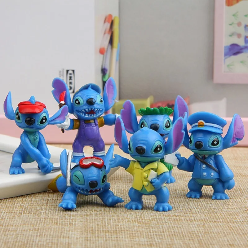 Новое поступление 6 шт./лот мини стежка игрушка аниме мультфильм Лило и Стич ПВХ