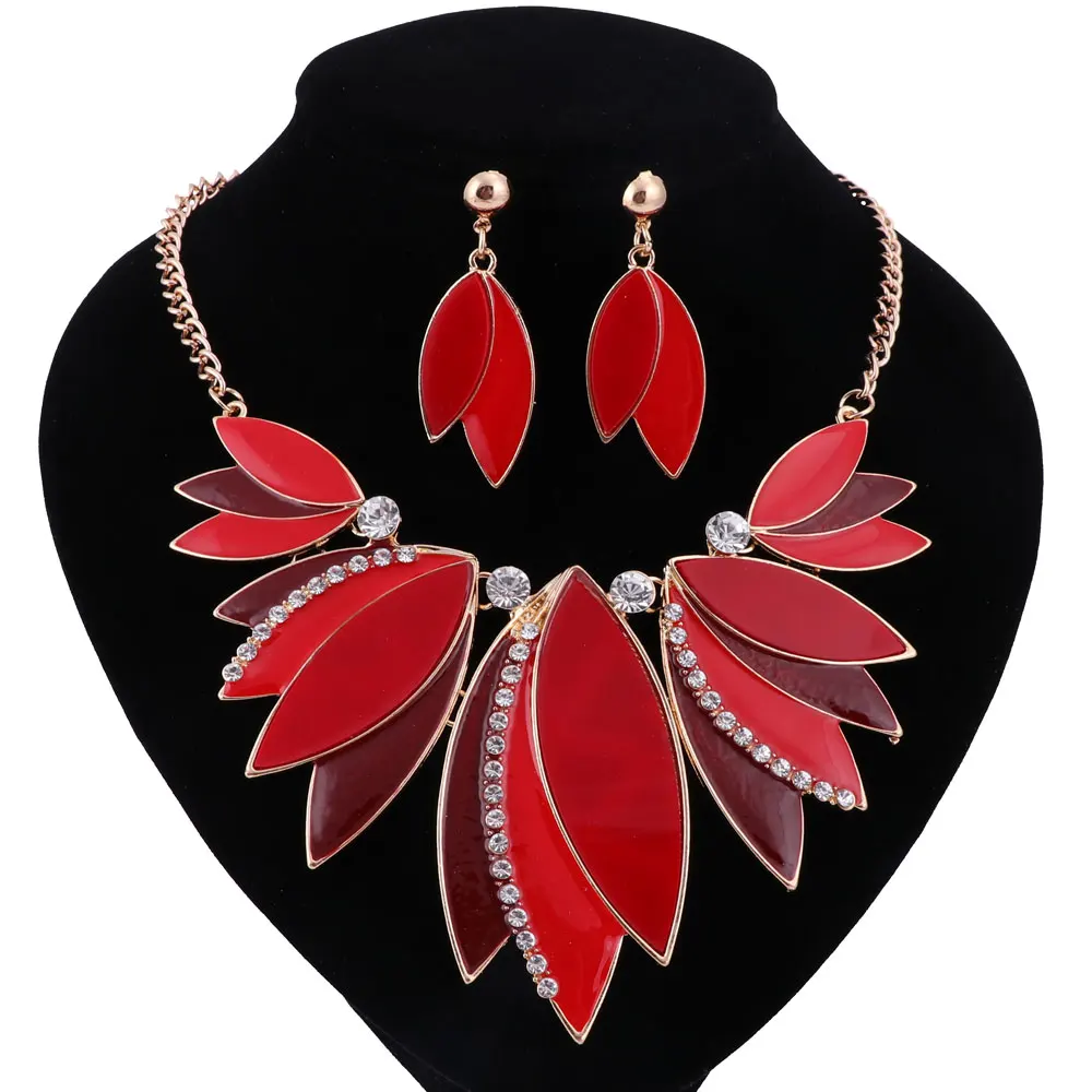 Женские вечерние комплекты ювелирных изделий в стиле бохо с золотыми листьями и