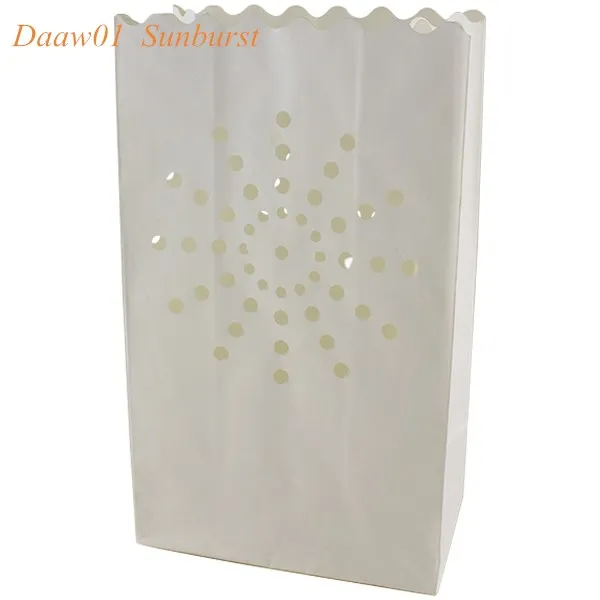 Daaw01 Sunburst 28x18x10 см x 10 шт./лот Luminaria светильник держатель Бумага лампы в форме свечи Фонари сумка для свадьбы, Рождества, День рождения украшения - Цвет: Daaw01 Sunburst