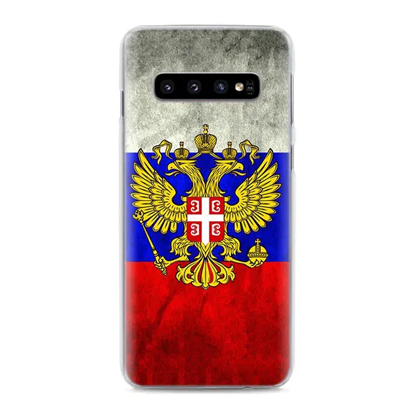 15 Винтаж флаг России Орел телефонные чехлы для samsung Galaxy S10e S10 S8 S9 плюс M10 M20 M30 A50 S6 S7 Край жесткий чехол повышенной прочности - Цвет: 15