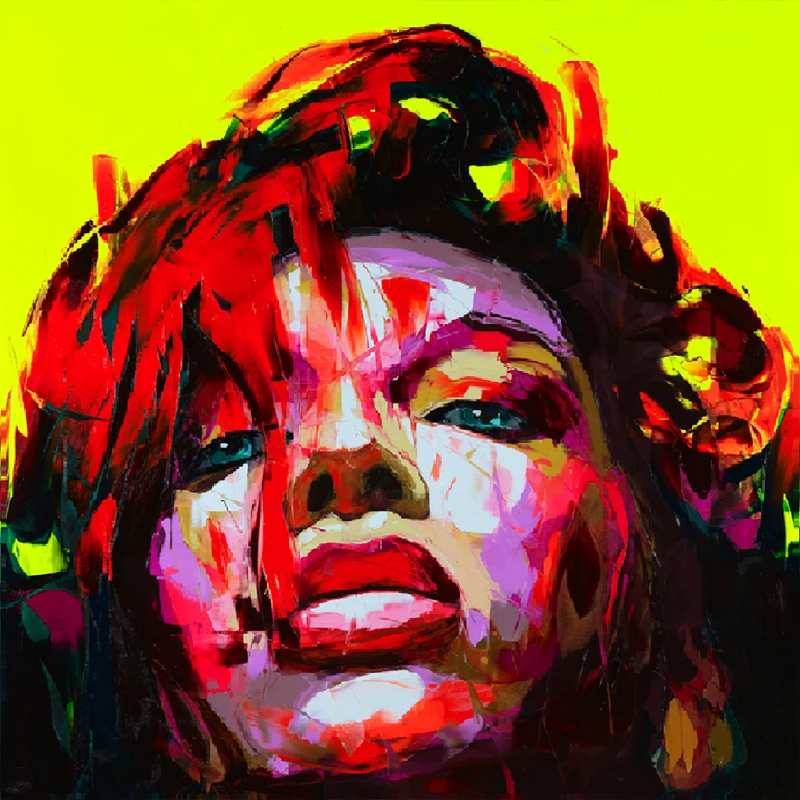 

Artcozy Francoise Nielly Knife Spray Canvas Painting Abstract Portrait Face Oil Paint Figure Wall Art Pictures Home Decoration