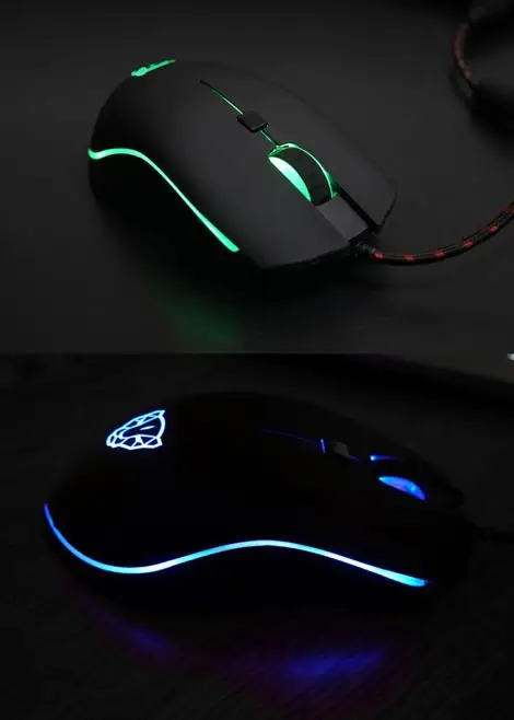 V40 4000 dpi 6 кнопок дышащая светодиодный Проводная оптическая игровая мышь для Pro Gamer