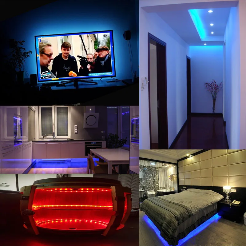 SMD 2835 RGB Светодиодные ленты свет Тира лампы Neon 300LED Декор Гибкая Клейкие