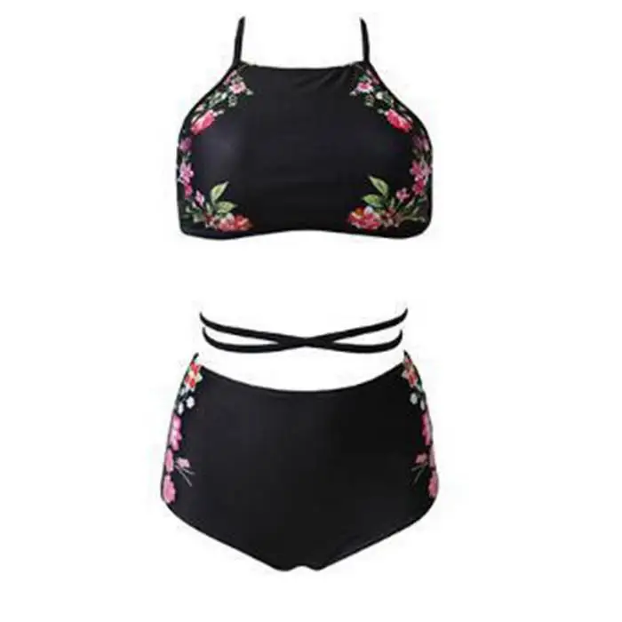 Женская модная пляжная одежда с принтом высокая талия бикини Раздельный пляж