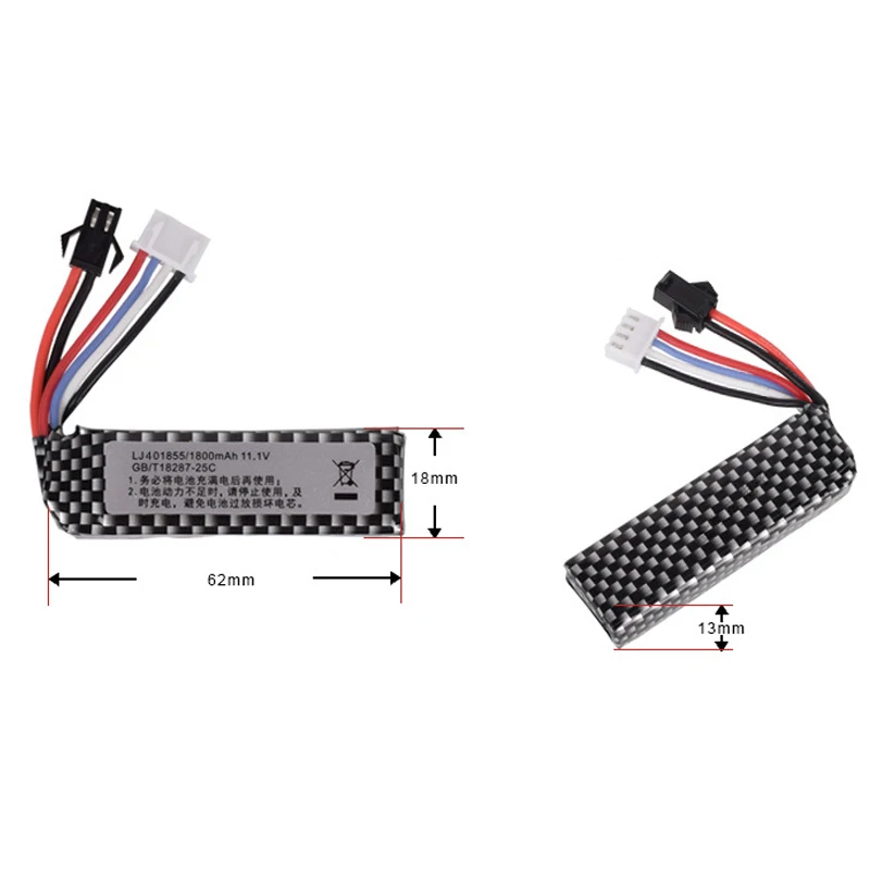 Аккумулятор Lipo 11 1 В 1800 мАч 25C 401855 электрический водяной пистолет с разъемом SM-2P