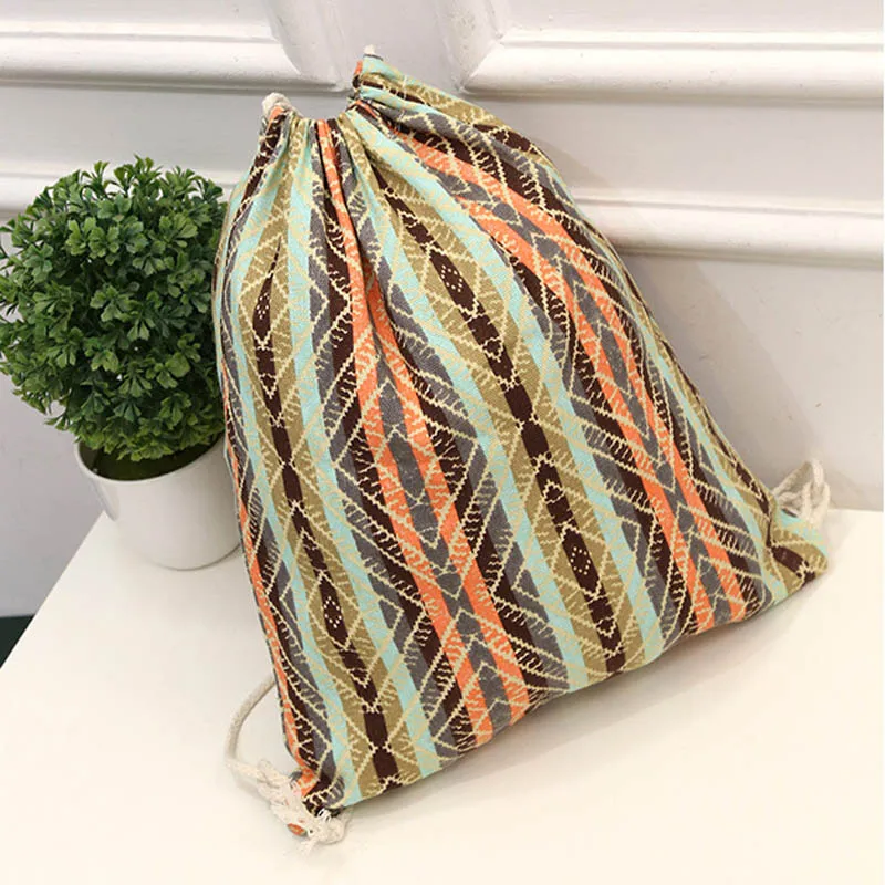 Модный рюкзак из накачивающейся веревки в этническом стиле с цифровым принтом