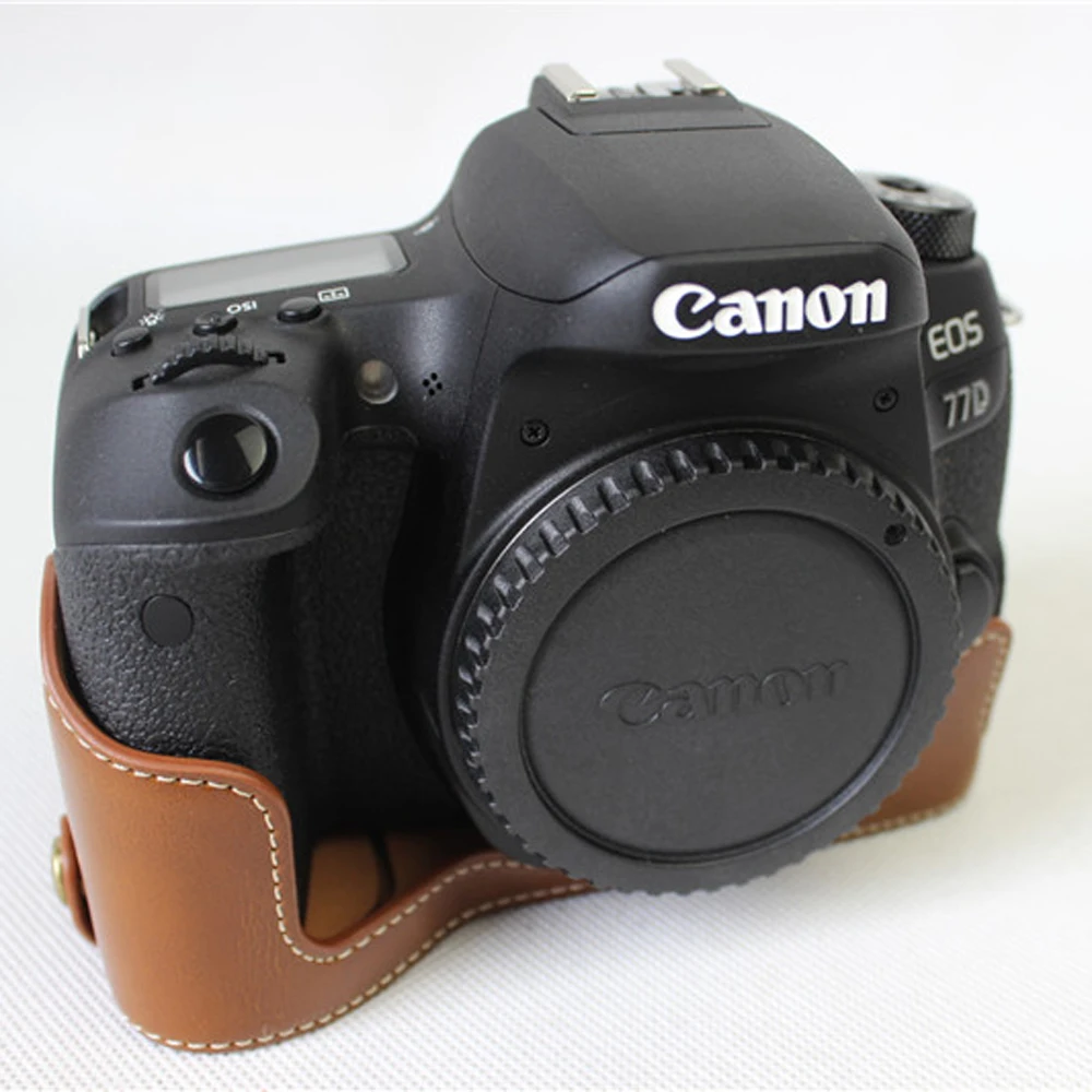 Новый Завод цифровой Камера половина тела сумка PU кожаный чехол для Canon EOS 77D 800D