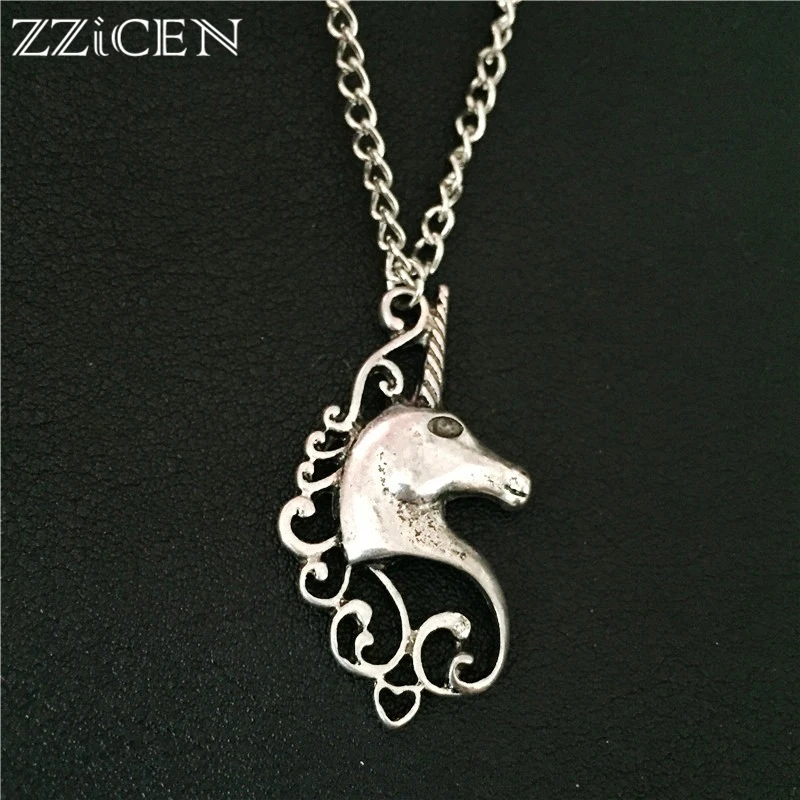 Stylish Antique Unicorn Horse Jewelry For Women Best friend Gifts 70CM Long Chain Necklace licorne bijoux | Украшения и
