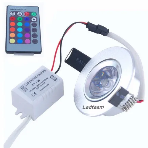 3 Вт 85-265 в RGB потолочный светильник Настенный Встраиваемый Прожектор + пульт