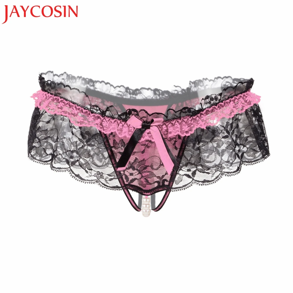 2018 новые женские сексуальные кружевные жемчужные бесшовные трусы с низкой