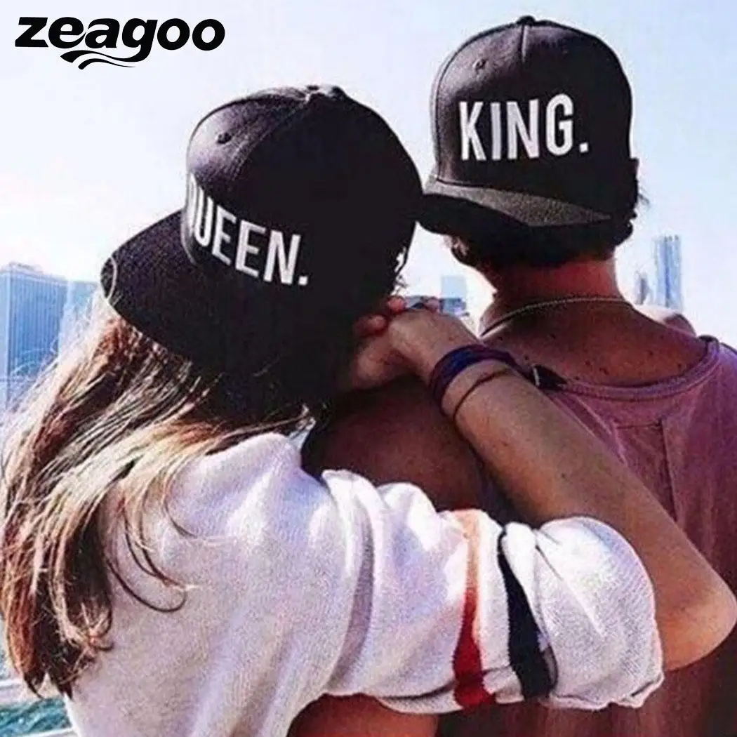 Zeagoo KING QUEEN бейсболки с вышивкой Lover для мужчин и женщин бейсболка чёрная хип-хоп