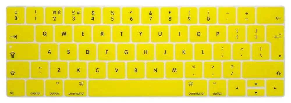Новая силиконовая защитная пленка наклейки на клавиатуру для MacBook с сенсорной панелью 13 15 дюймов A1706 A1707 A1989 EU английская версия - Цвет: Цвет: желтый