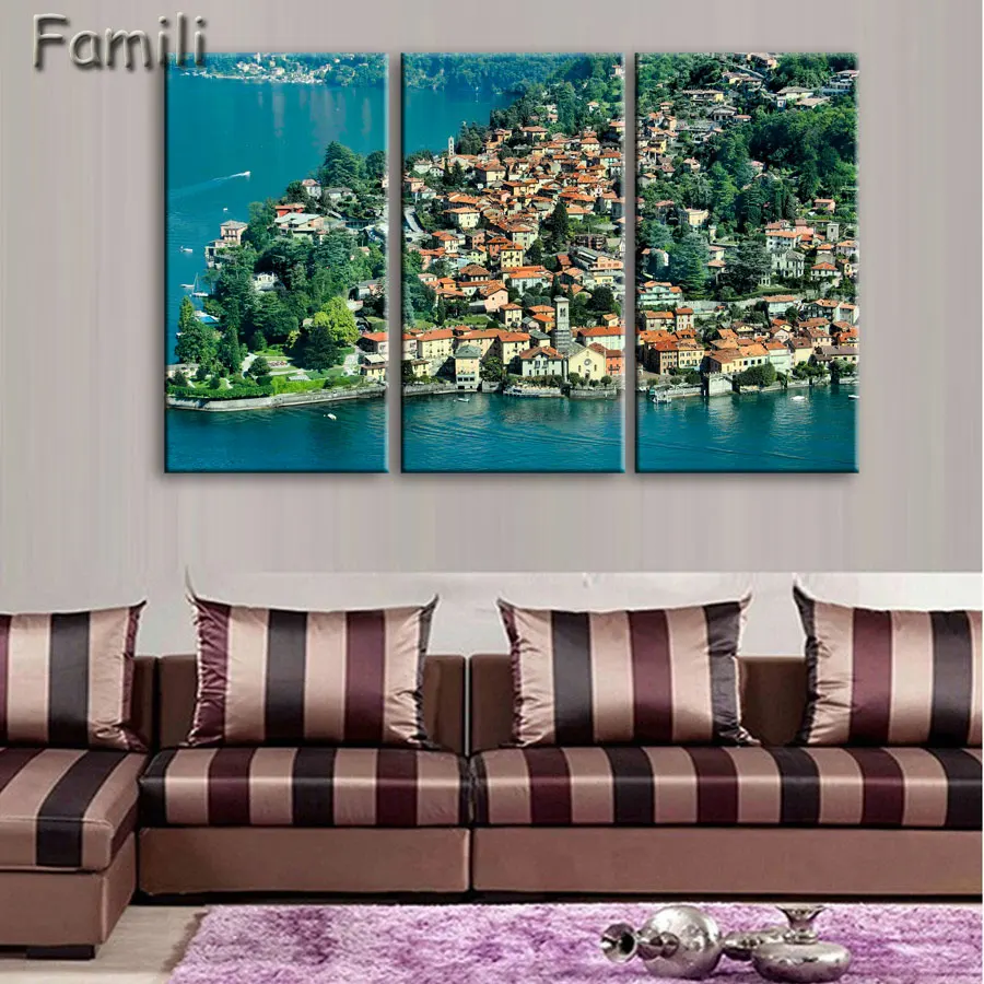 3 шт. Современная Картина на холсте настенное искусство традиционный порт