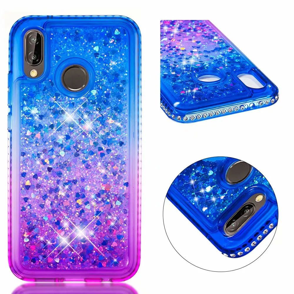 Gradient Glitter Liquid Diamond Bling Soft TPU Case Cover sFor Huawei P20 Lite Floating Shiny Phone Coque sfor Nova 3E | Мобильные
