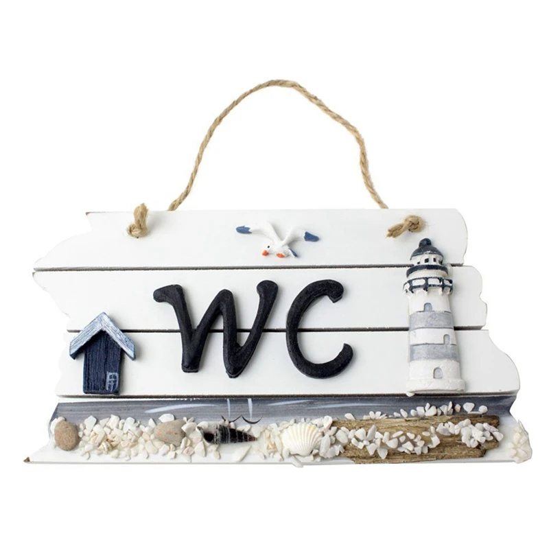 Mediterranean Style Nordic Wooden WC Shingle Doorplate/Plaque/Sign | Обустройство дома