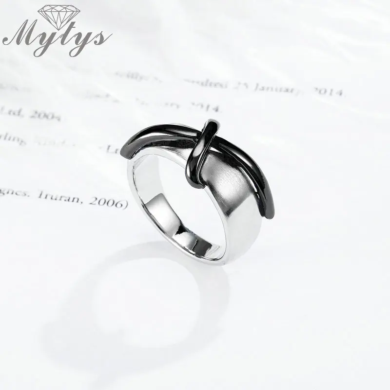 Mytys черные Серебряные двухцветные золотые смешанные цвета кольцо с