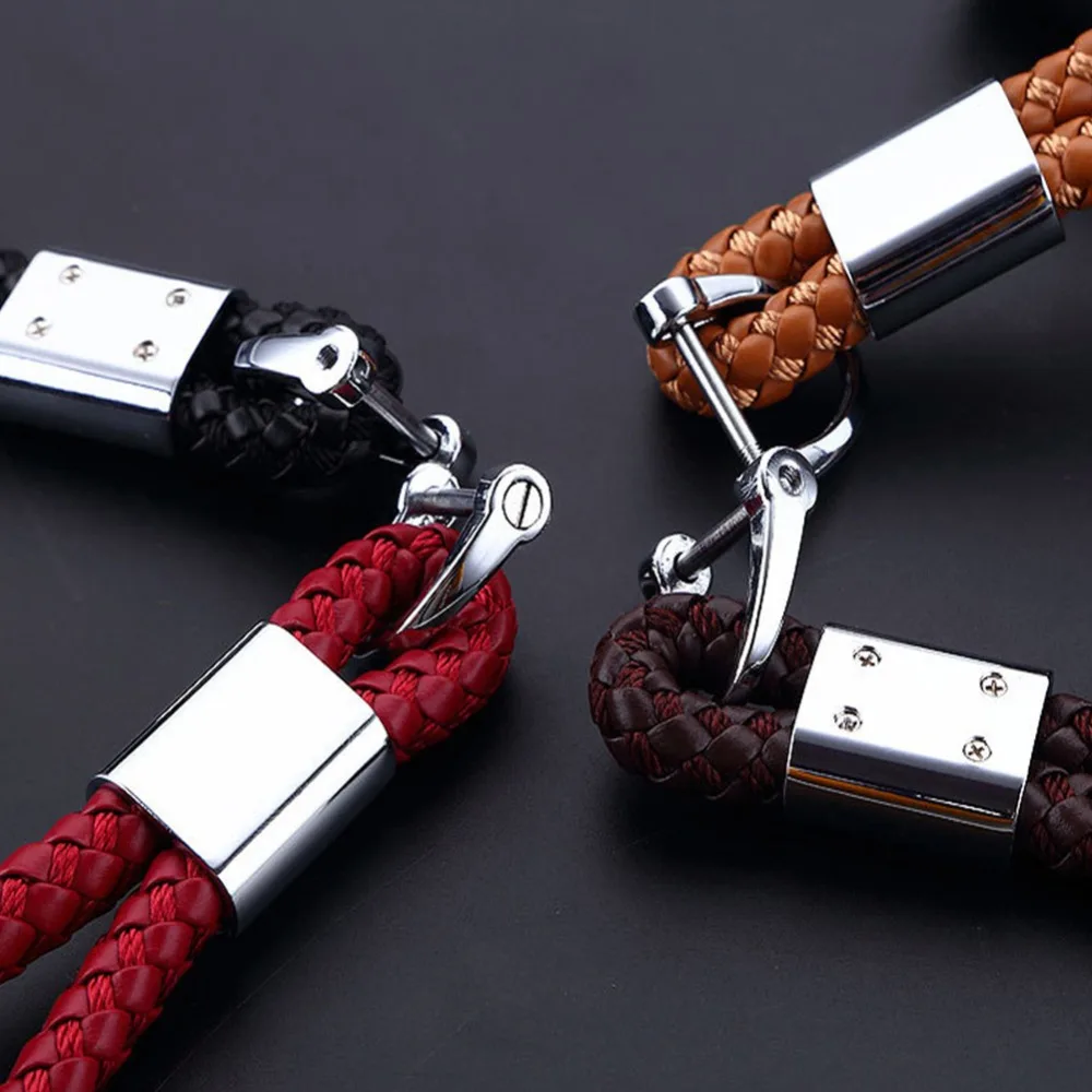 Новинка кожаный + металлический автомобильный брелок и домашний из нержавеющей