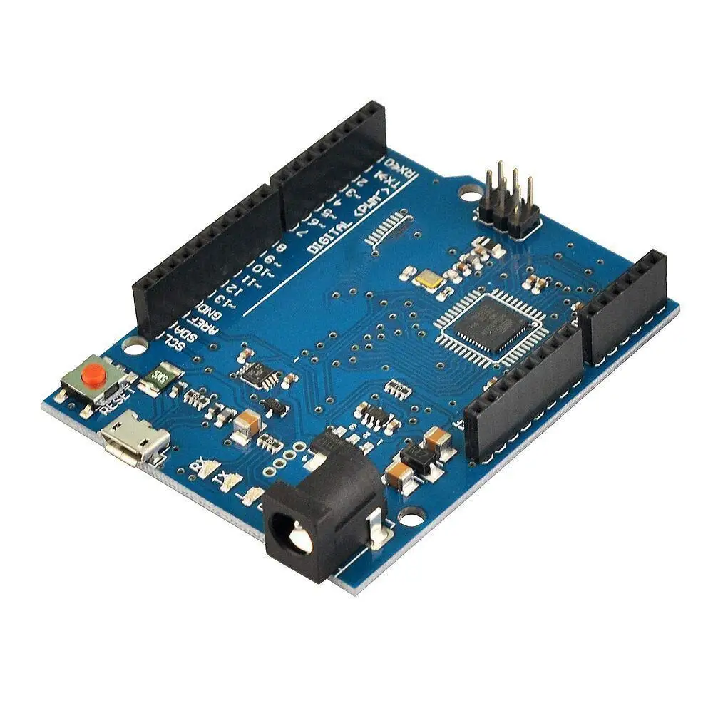 Макетная плата Leonardo R3 с микроконтроллером Atmega32u4 макетная USB-кабелем совместимая