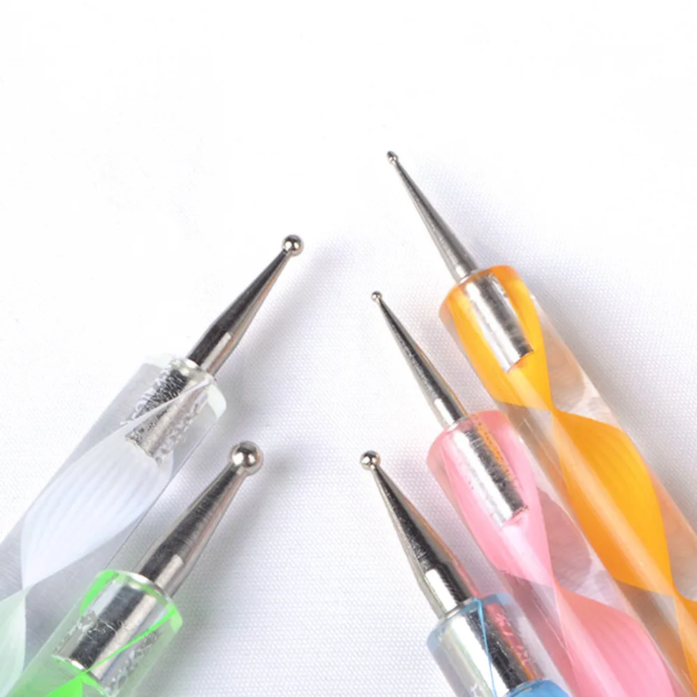 Hnm 5 шт. 2way Pen расставить Дизайн ногтей Инструменты 3D Ручка Картина Маникюр УФ гель