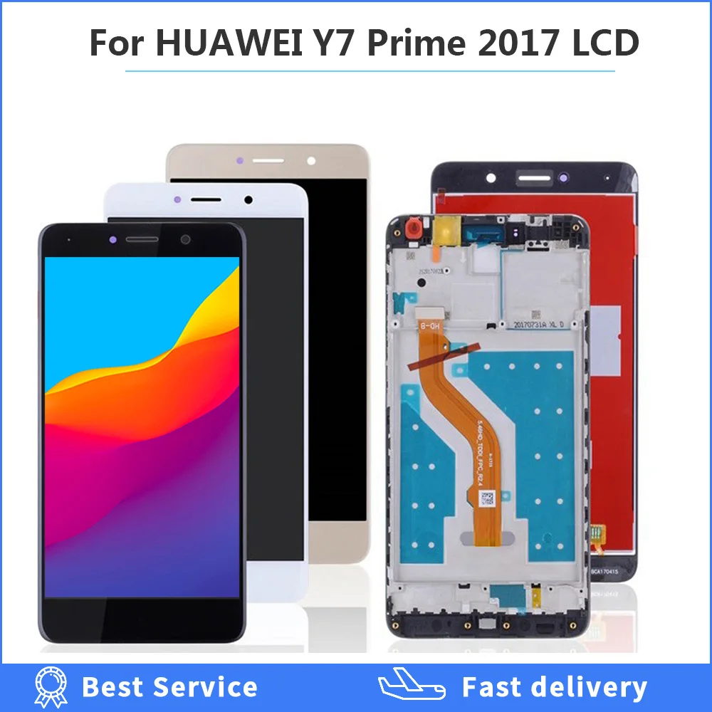 ЖК-дисплей с сенсорным экраном для HUAWEI Y7 Prime дигитайзер Huawei 2017 рамкой TRT L21 L21A L21X LX2