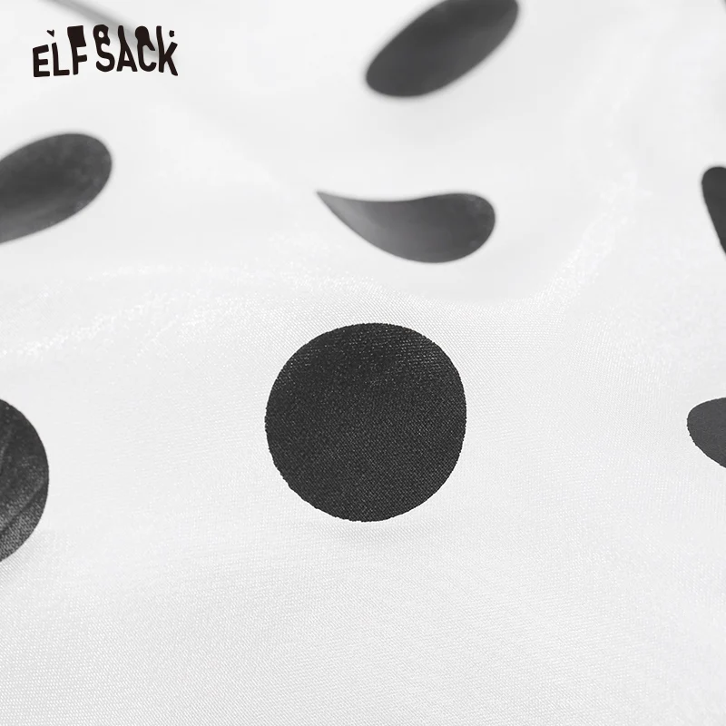 Женская блузка с открытыми плечами ELF SACK белые шифоновые блузки в горошек