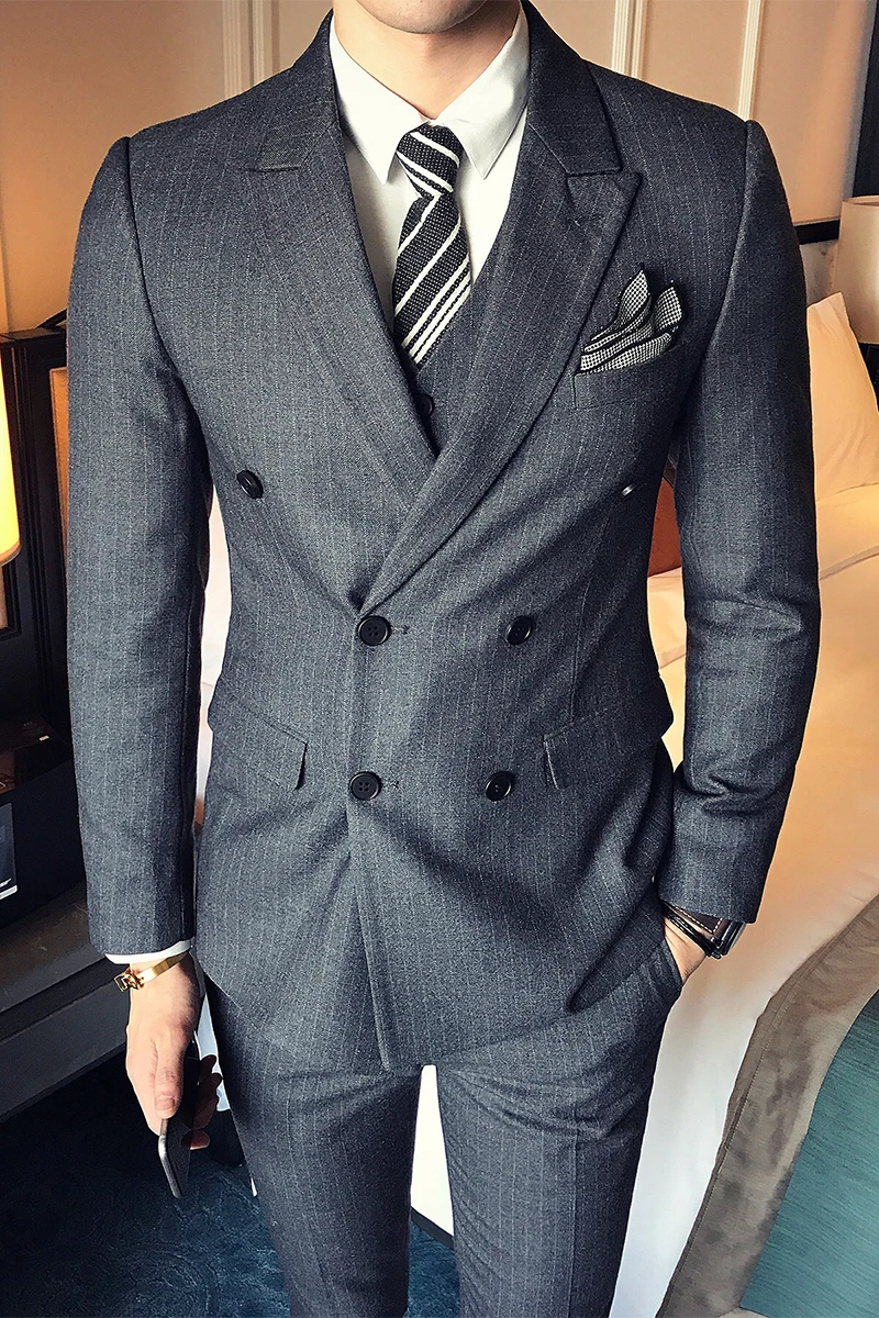 Весна Осень 2019 новое тонкое Полосатое мужское повседневное модное Деловое