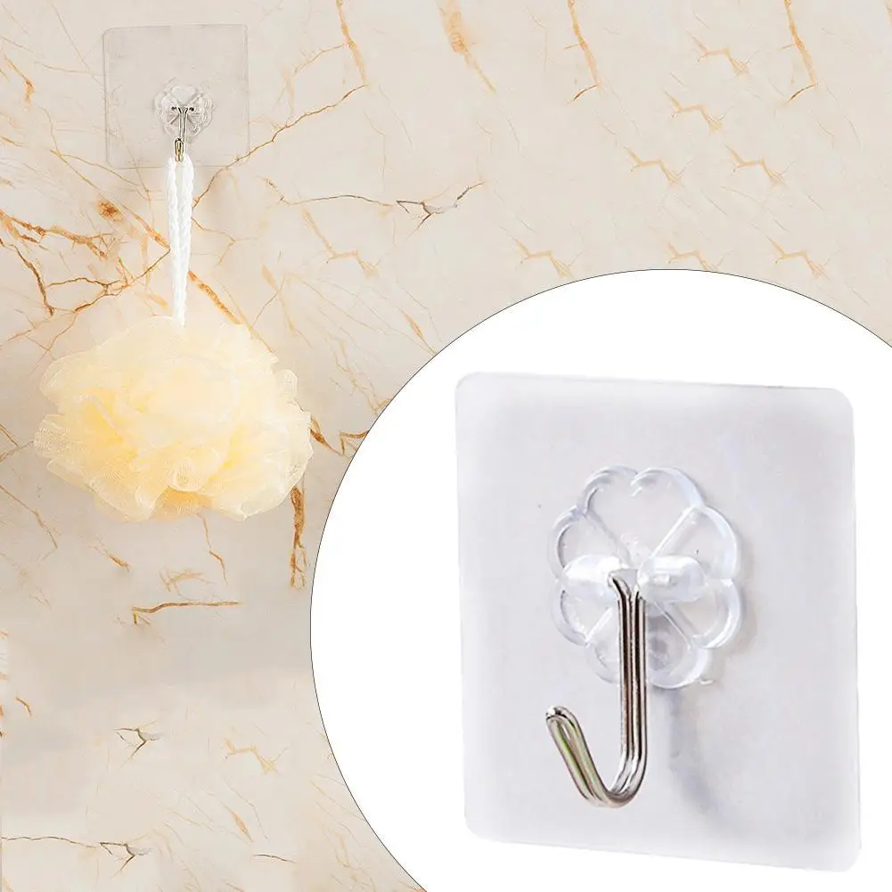 2 шт. подшипник кг клей крепкий настенный крюк Lucky Clover прозрачные кухонные крючки