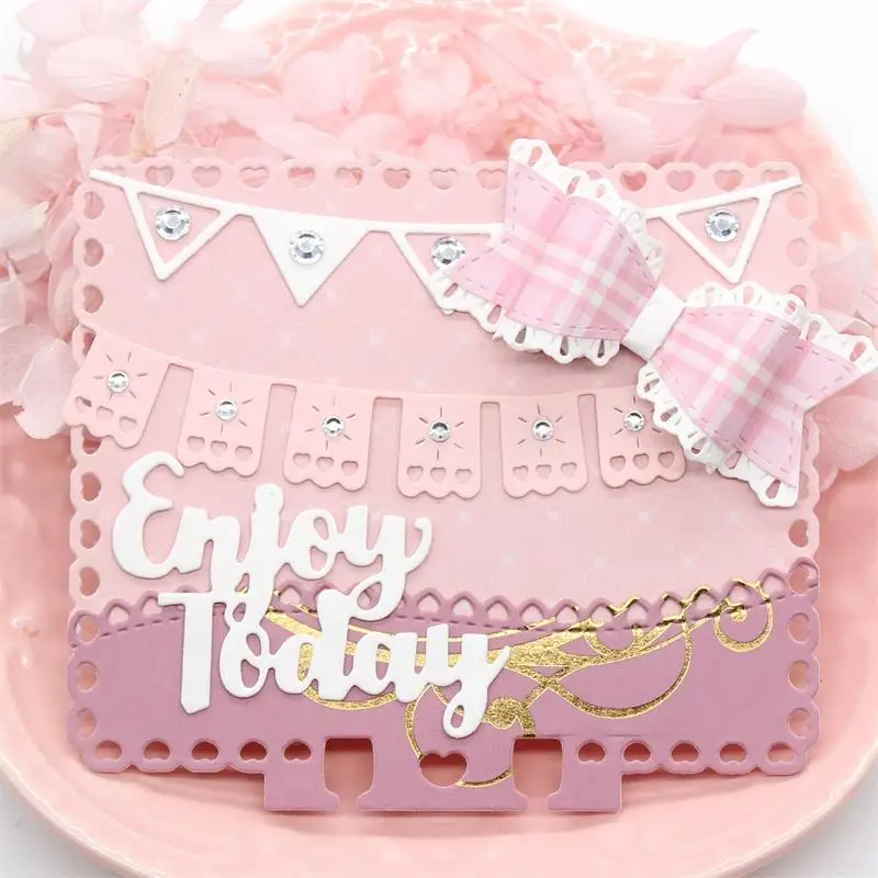 KSCRAFT Memory Dex рамка с сердечками для резки металла трафареты DIY скрапбукинга