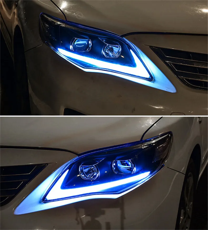 Ownsun Светодиодный прожектор с орлиным глазом DRLs HID Bi-Xenon для Toyota Corolla 2011-2013