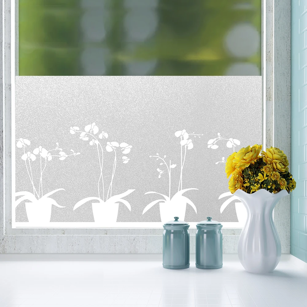 FANCY-FIX Static window film Frosted glass sticker on privacy Waterproof bathroom decorative dropship | Дом и сад