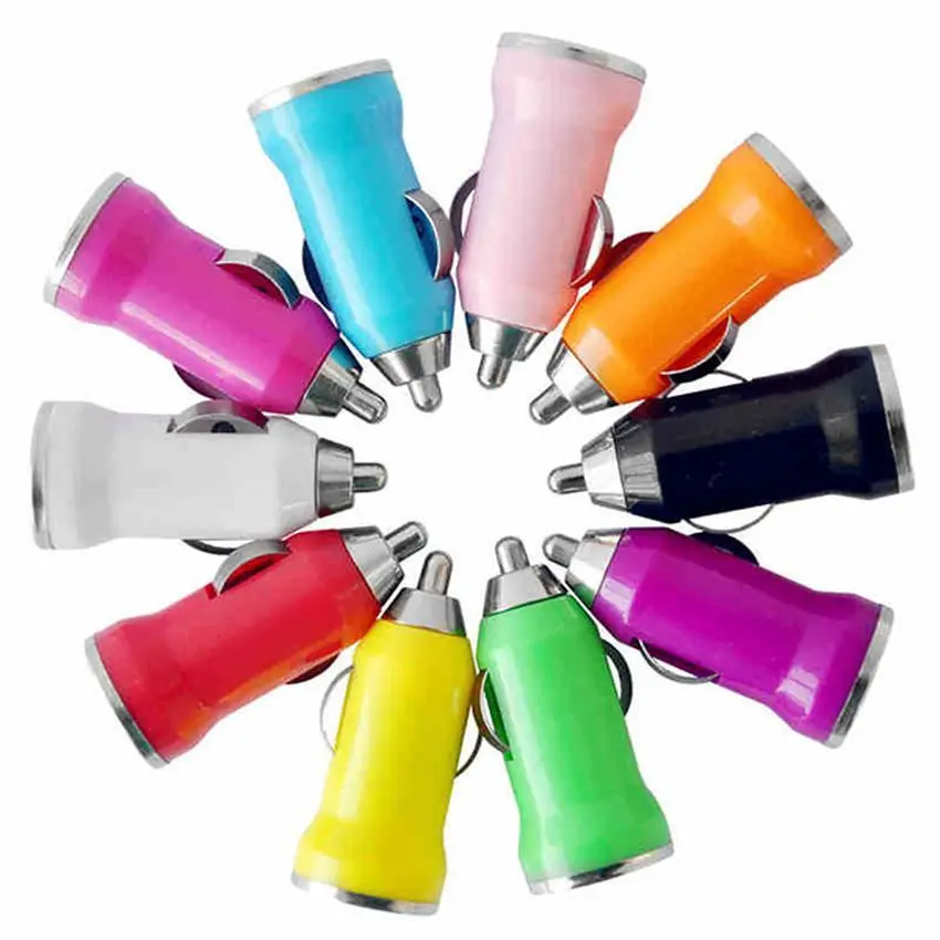 

cheap Bullet style Colorful Mini USB Car Charger For IPhone 6 5 5s 4 4G 3G IPod ITouch HTC Samsung mobile phone chargers 100pcs