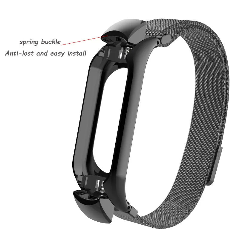 LETSGR браслет сменный ремешок для Xiaomi mi Band 3 Нержавеющая сталь lanese магнит Correa Xiao |