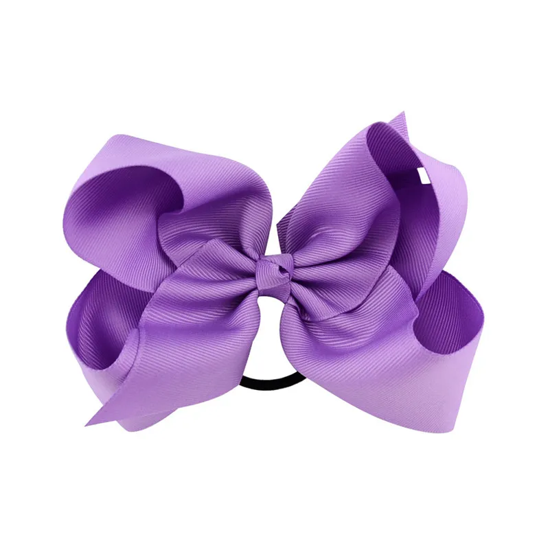 5 Purple 6 дюймов твердые большие банты галстуки для волос бутик эластичные резинки для волос для девочек детские резинки для волос резиновые аксессуары для волос конский хвост держатель - Цвет: 5 Purple