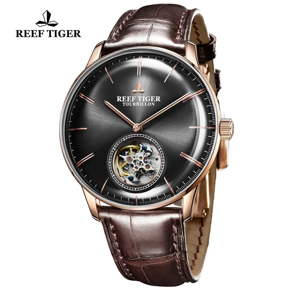 Мужские наручные часы Reef Tiger/RT брендовые роскошные с сапфировым кристаллом