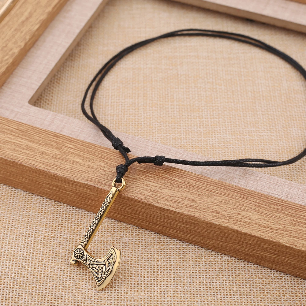 

EUEAVAN 30pcs Perun Axe Amulet Pendant Necklace Religious Collier Gothic Jewelry Amulet For Men Women