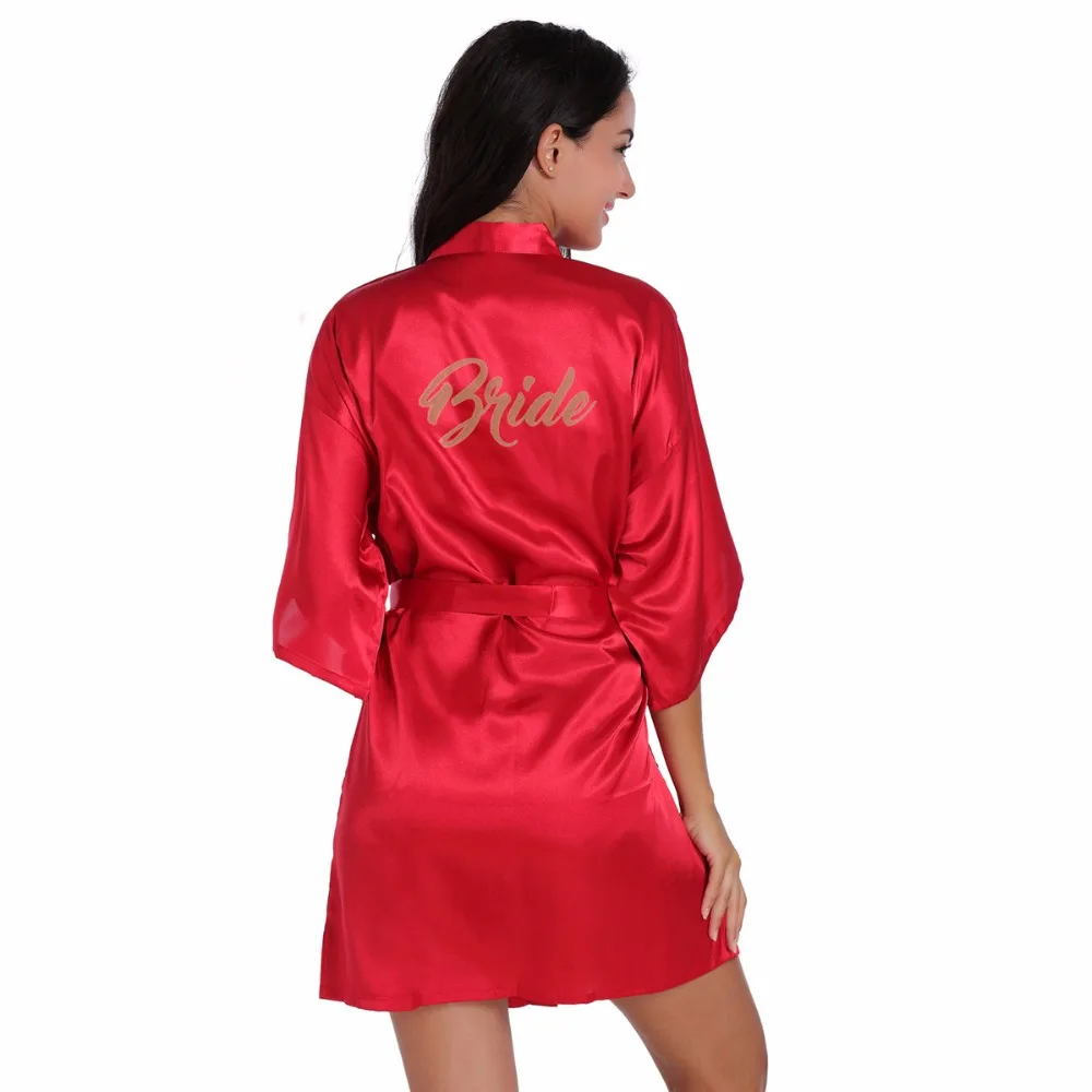 Кимоно с золотистыми блестками и надписью невесты халаты из искусственного