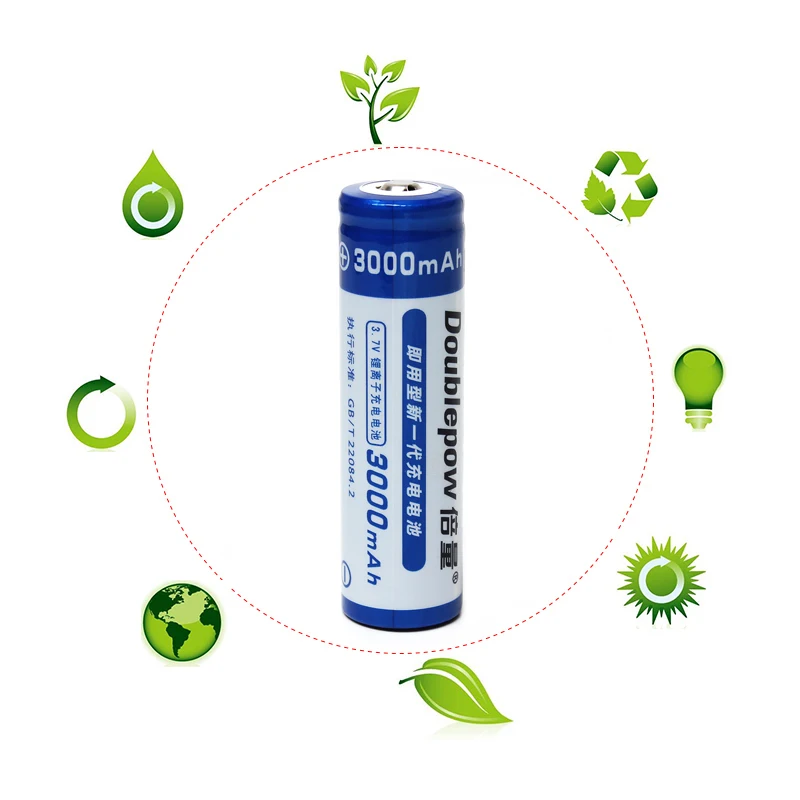 2pcs/set Doublepow LSD High Capacity 3000mAh 3.7V 18650 Li-ion Rechargeable Battery with 1200 Cycle | Электроника